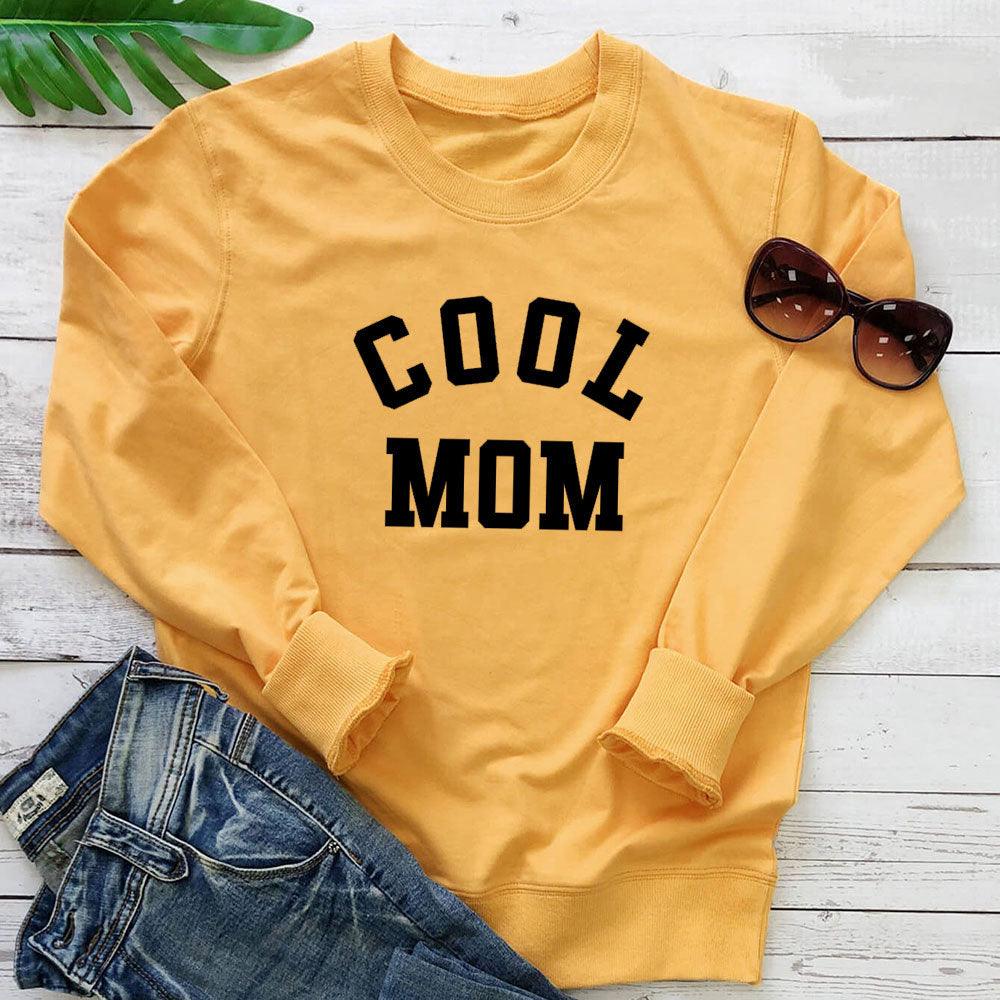 Cool MOM Pure Letter Printing New Long Sleeve Sweater - Nioor