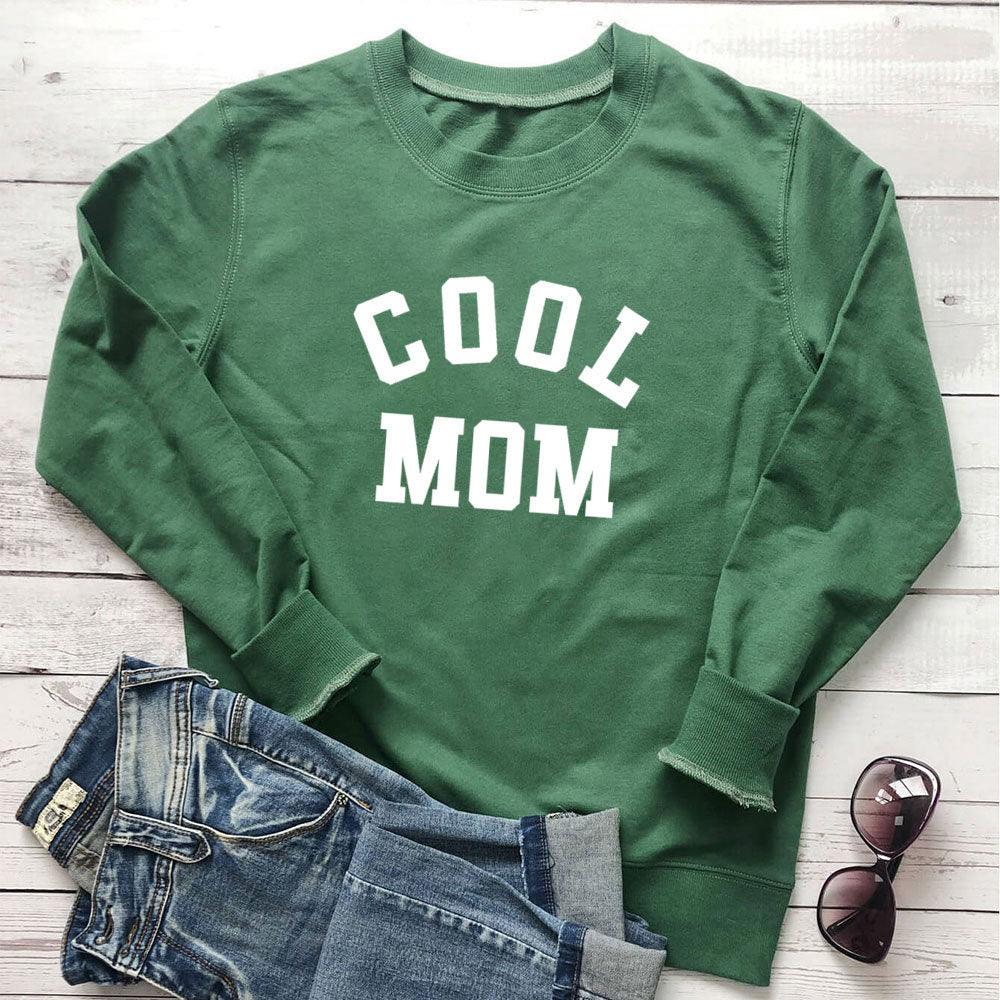 Cool MOM Pure Letter Printing New Long Sleeve Sweater - Nioor