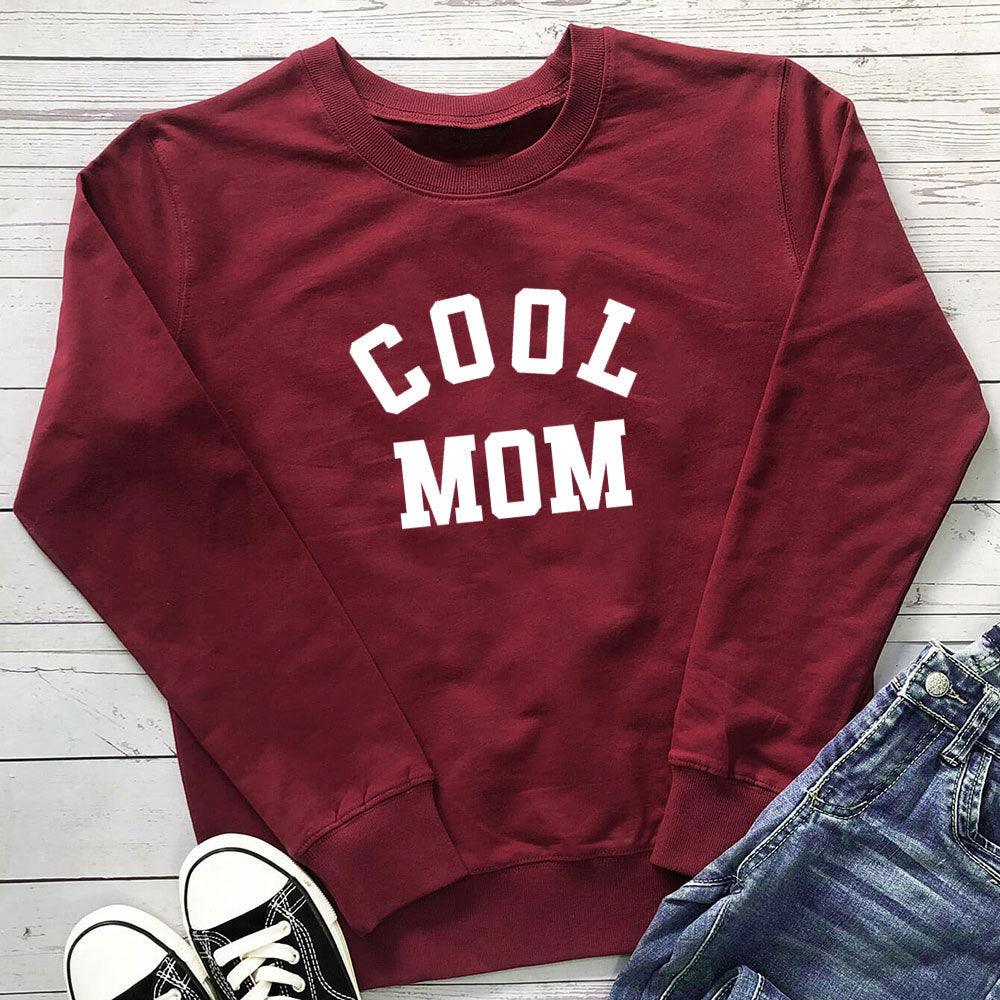 Cool MOM Pure Letter Printing New Long Sleeve Sweater - Nioor