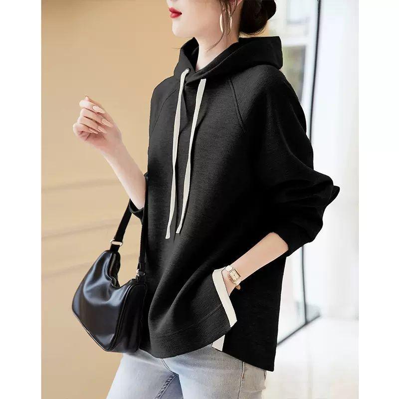 Cotton Hooded Sweater For Women Loose Fitting - Nioor