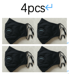 Cotton PM2.5 Black Mouth Mask Anti Dust Mask Activated Carbon Filter Windproof Mouth-muffle Bacteria Proof Flu Face Masks Care - Nioor