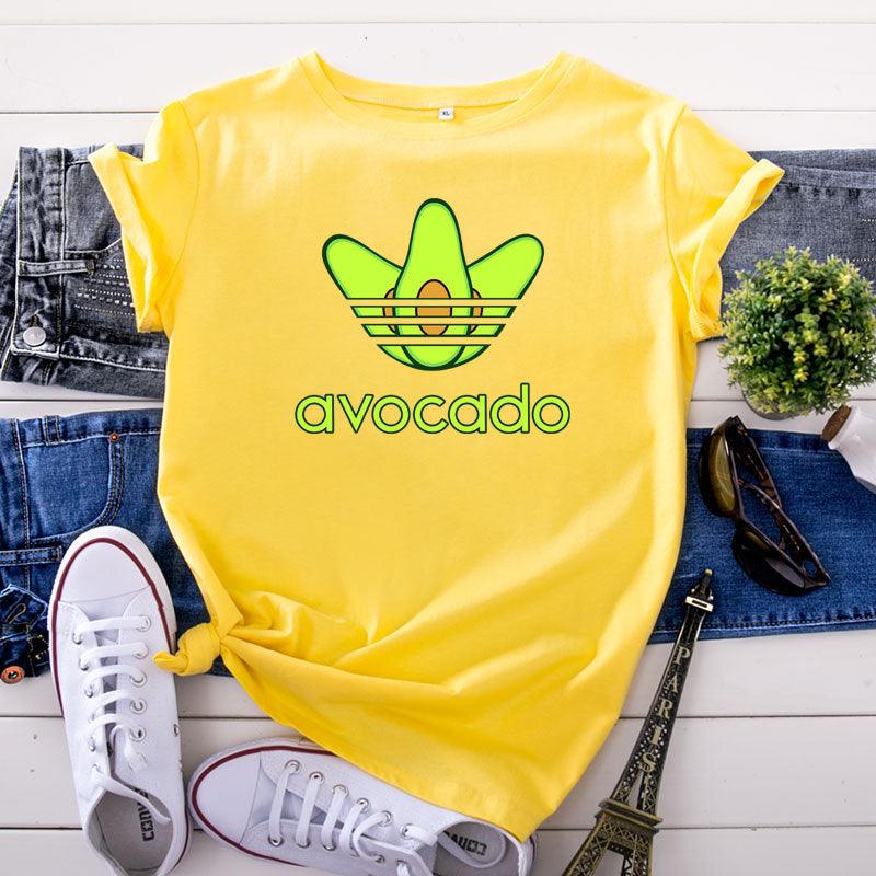 Creative Funny Avocado Casual Short-sleeved Women's T-shirt - Nioor