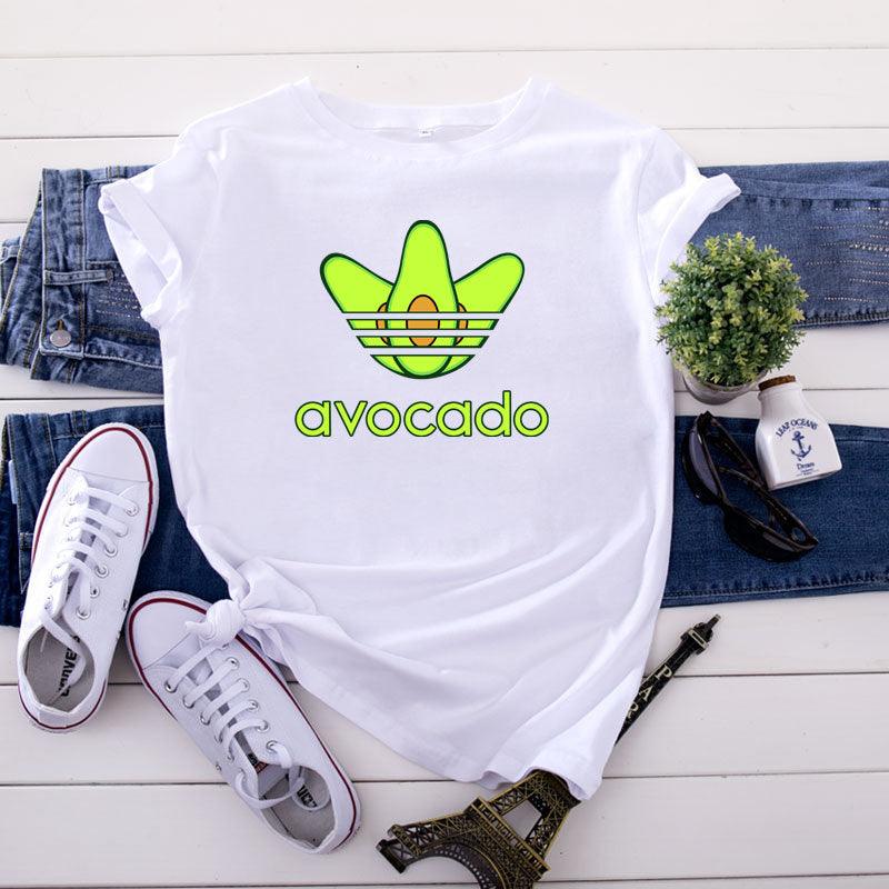 Creative Funny Avocado Casual Short-sleeved Women's T-shirt - Nioor