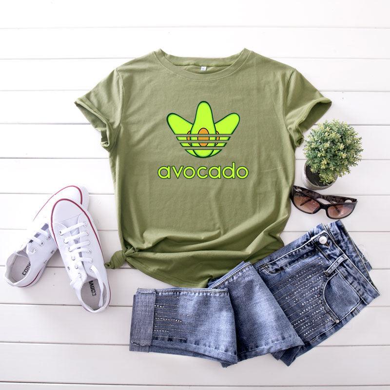 Creative Funny Avocado Casual Short-sleeved Women's T-shirt - Nioor