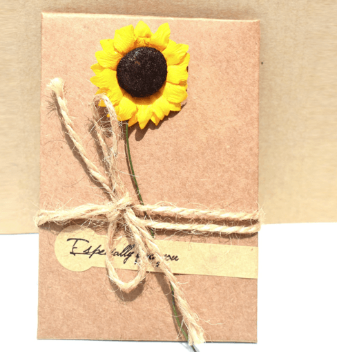 Creative kraft dried flower greeting card - Nioor