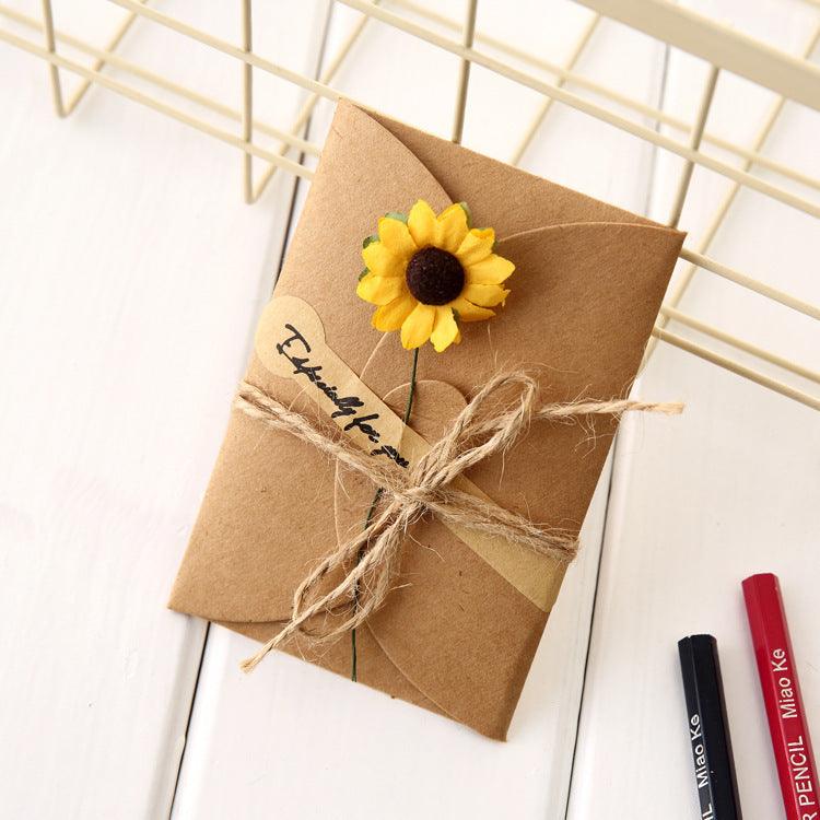 Creative kraft dried flower greeting card - Nioor