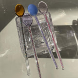 Creative Milk Dessert Spoon Colorful Transparent High Temperature Resistant Glass - Nioor