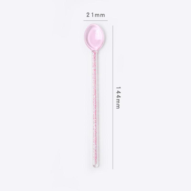 Creative Milk Dessert Spoon Colorful Transparent High Temperature Resistant Glass - Nioor