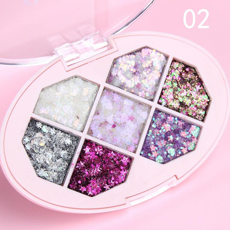 Creative Seven Color Glitter Powder Eyeshadow Palette - Nioor