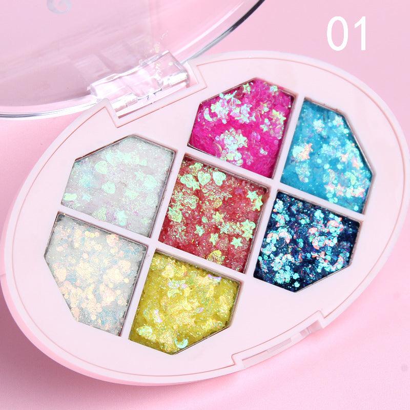 Creative Seven Color Glitter Powder Eyeshadow Palette - Nioor