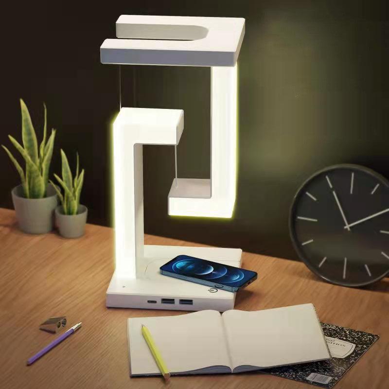 Creative Smartphone Wireless Charging Suspension Table Lamp Balance Lamp Floating For Home Bedroom - Nioor