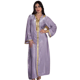 Cross-border Middle East Dubai Champagne Hooded Lace Suede Gown Muslim Robe Women In Stock - Nioor