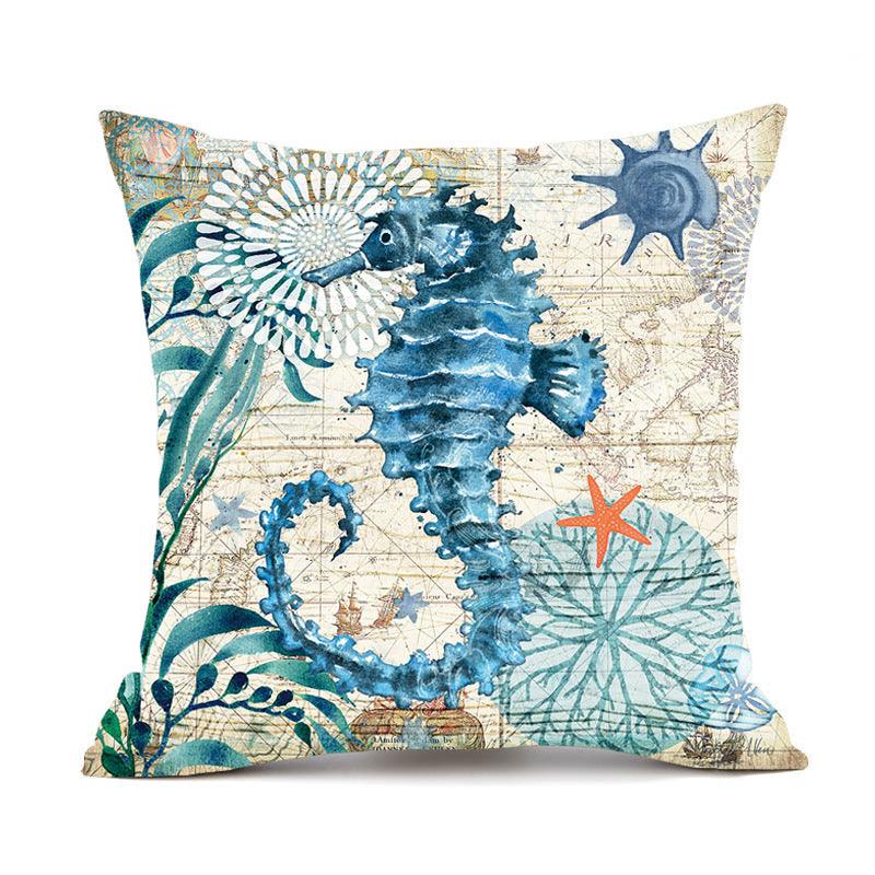 Cushion Covers Sea Turtle Printed Throw Pillow Cases For Home Decor Sofa Chair Seat - Nioor