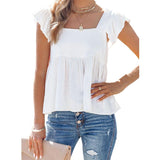 Cute Casual Girls' Tops Square Collar Loose All-match Sleeveless Vest - Nioor