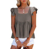 Cute Casual Girls' Tops Square Collar Loose All-match Sleeveless Vest - Nioor