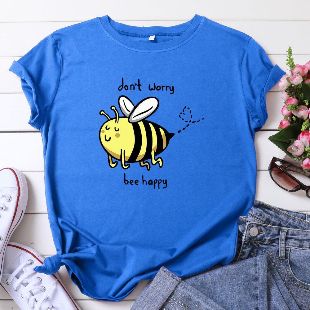 Cute Little Bee Cartoon Women's Clothing Large Size Printing - Nioor