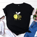 Cute Little Bee Cartoon Women's Clothing Large Size Printing - Nioor