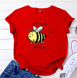 Cute Little Bee Cartoon Women's Clothing Large Size Printing - Nioor