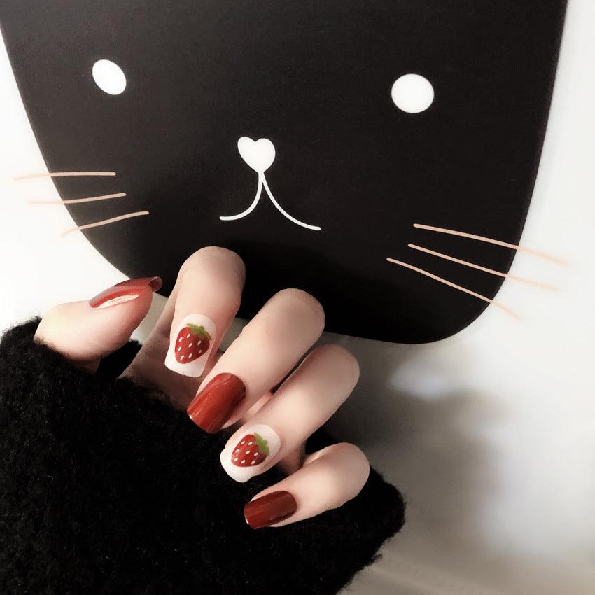 Cute Short Fake Nails Finished Nail Patch - Nioor