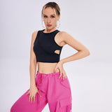 Cutout Cropped Navel Vest - Nioor