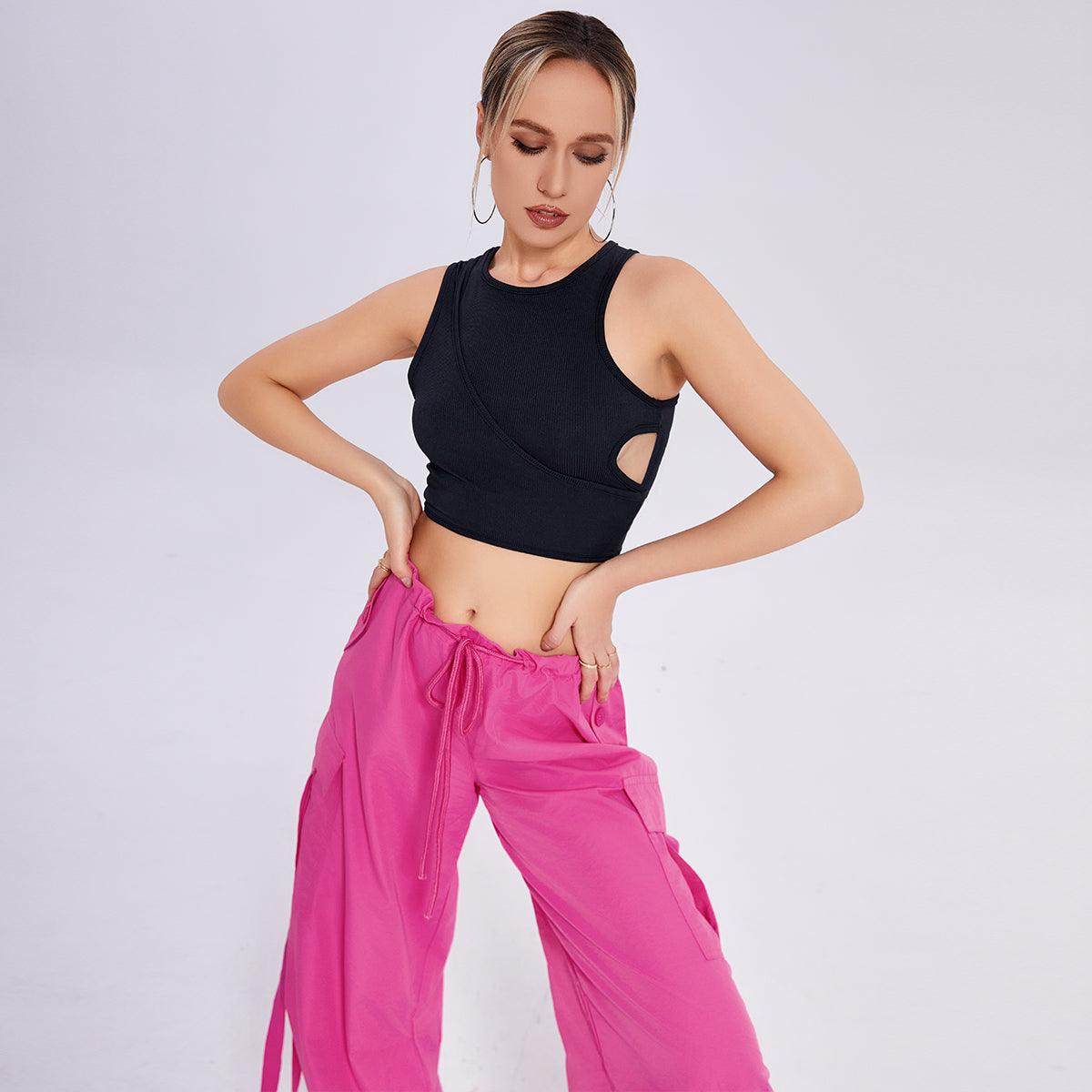 Cutout Cropped Navel Vest - Nioor