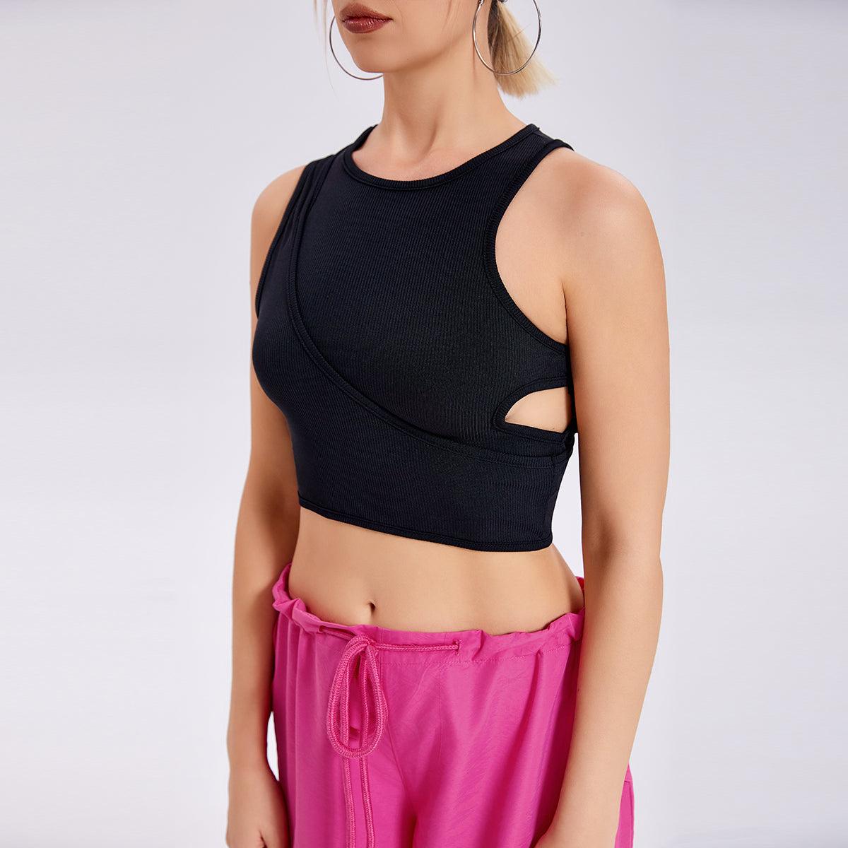 Cutout Cropped Navel Vest - Nioor