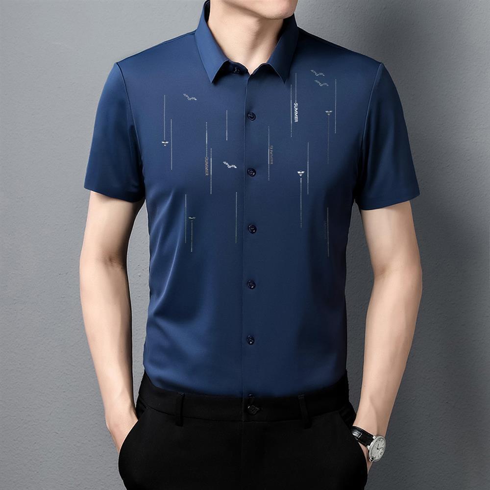 Fashion Printed Short Sleeve Shirt - Nioor