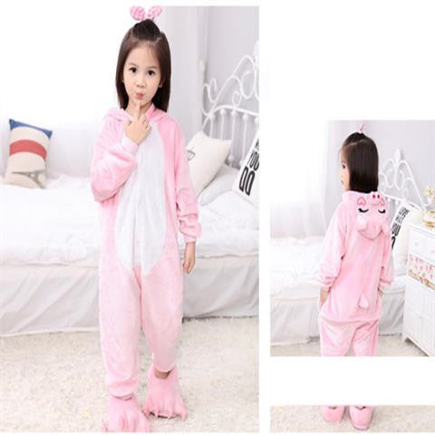 Cartoon Animal One-piece Flannel Coral Velvet Pajamas