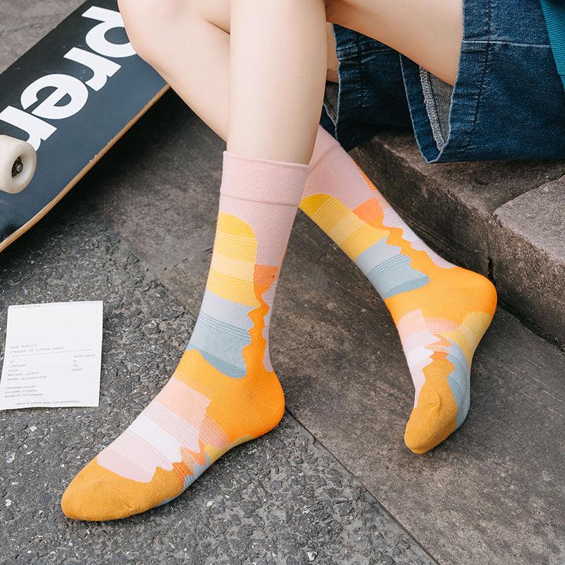 French Design Men And Women Skateboarding Mid-calf Socks - Nioor