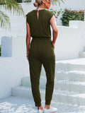 Solid Color Sleeveless Style Casual Jumpsuit - Nioor