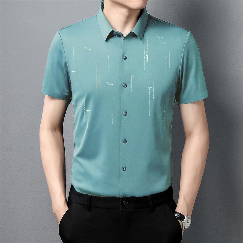 Fashion Printed Short Sleeve Shirt - Nioor