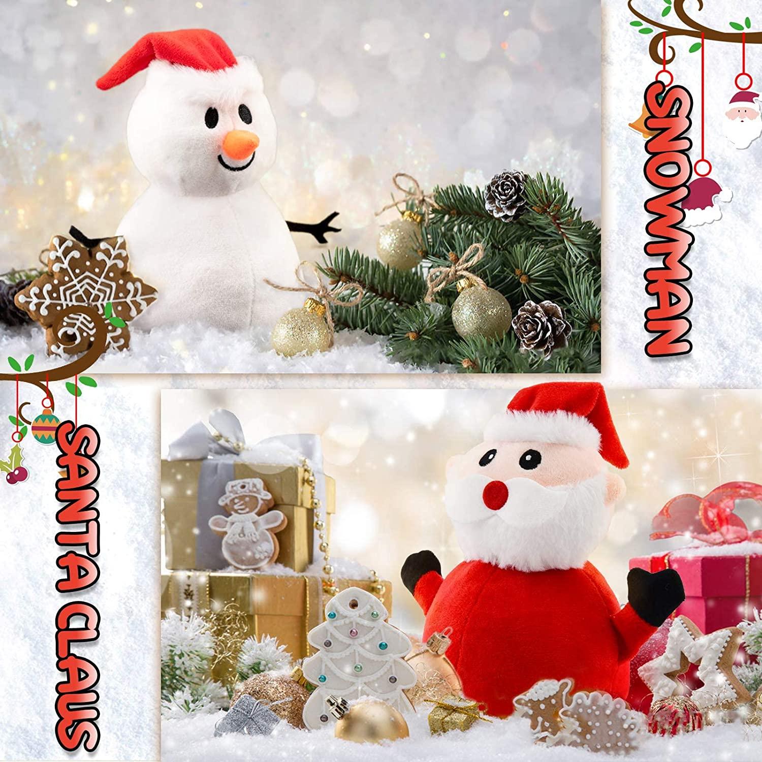 Santa Plush Snowman Plush Toy Reversible Christmas Santa Claus Double Side Stuffed Plushie Soft Doll New Year Birthday Gift for Kids Amazon Platform Banned - Nioor