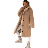 Long Sleeve Lapel Coat Lamb Wool Large Coat Women - Nioor