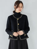 Heavy Industry Woven Chain Classic Style Double-faced Woolen Goods Coat - Nioor