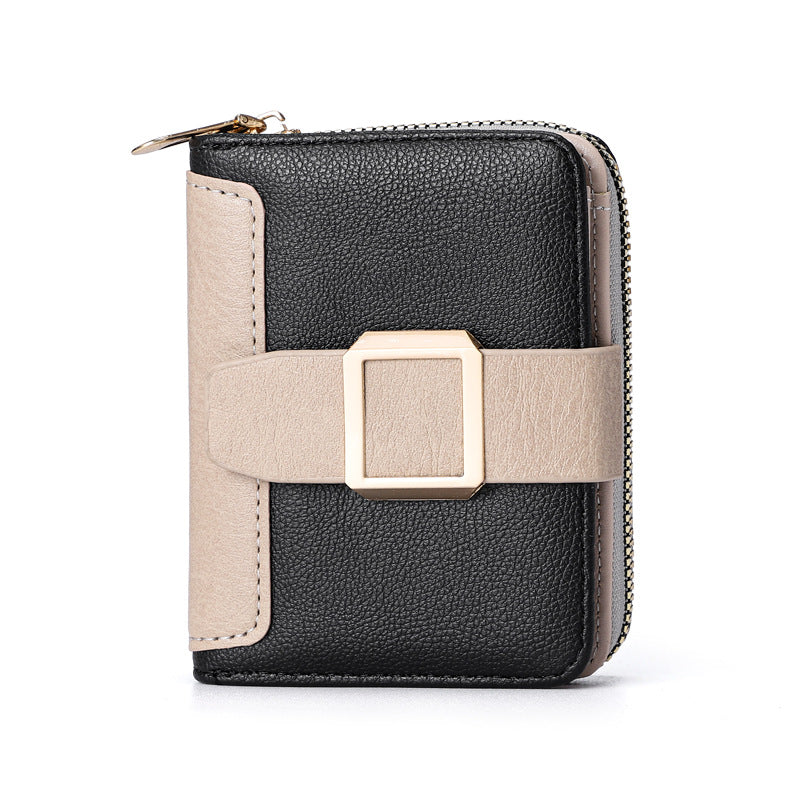 Women's Short Zipper Vertical Buckle Small Wallet