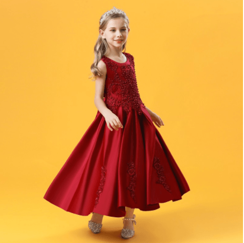 Fashion Children's Long Summer Piano Performance Costume Dress - Nioor