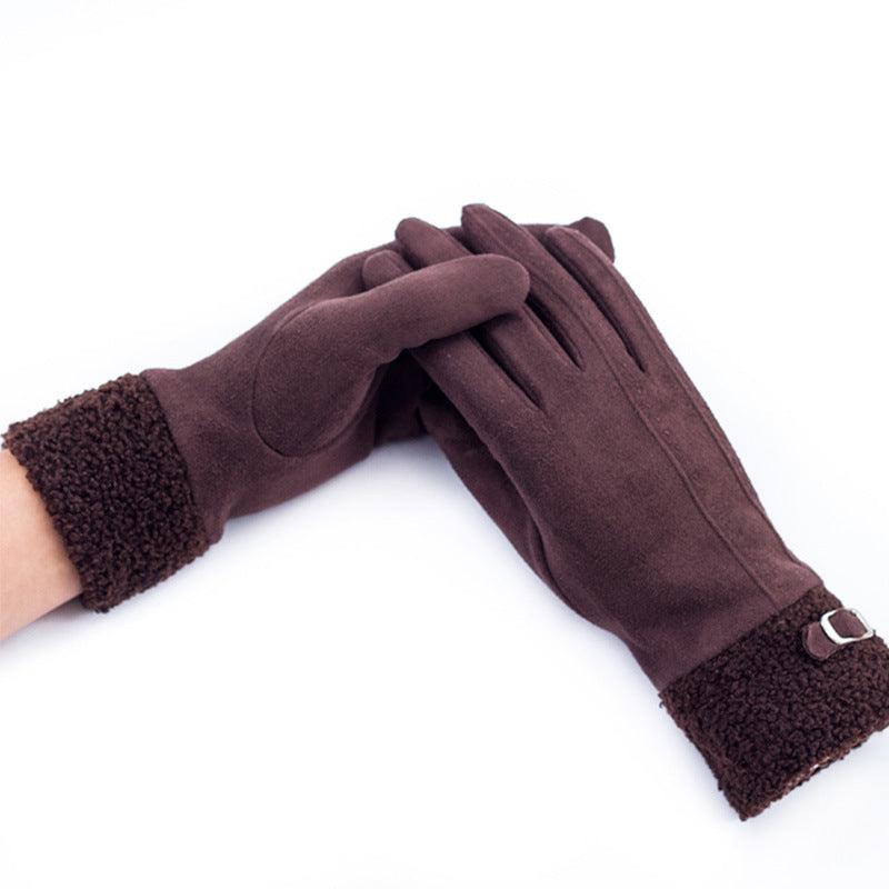 Warm Gloves Women's Winter Touch Screen Riding Plus Velvet Thickening - Nioor