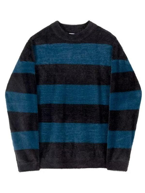 Round Neck Striped Design Sense Niche Soft Glutinous Sweater - Nioor