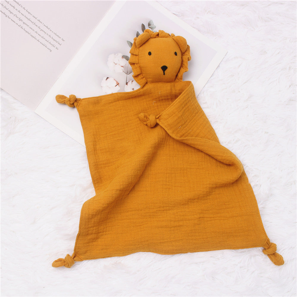 INS Wind Baby Cotton Gauze Comfort Towel Muslin Baby Sleeping Doll Lion Saliva Towel