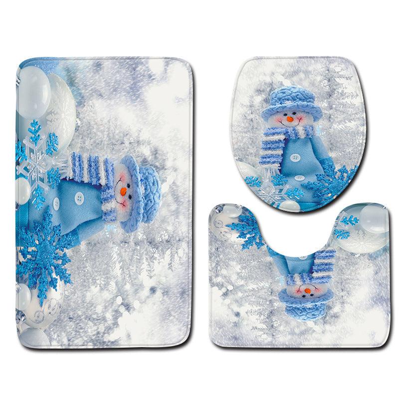 Christmas Snowman Bathroom Carpet Door Mat - Nioor