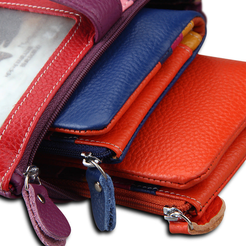 Ladies Long RFID Anti-Scan Wallet Top Layer Leather