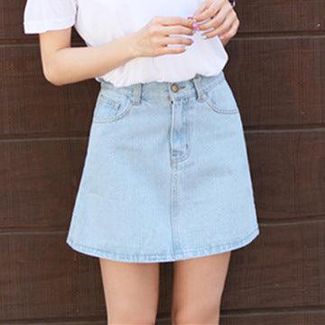 Korean Style Two-pocket Short High Waist Skirt - Nioor