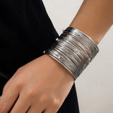 Sweet And Cool Punk Style Wide Drawing Line Bracelet