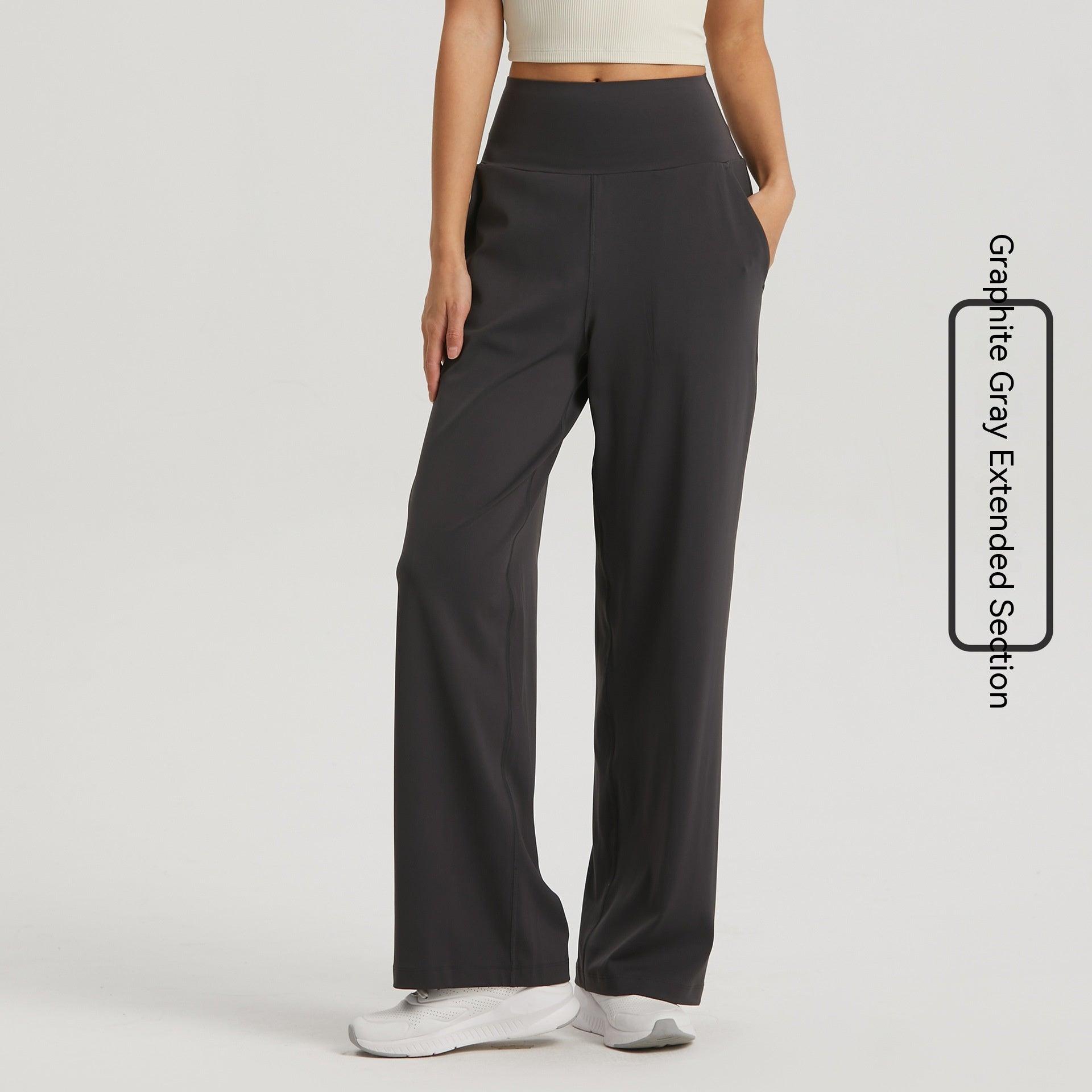 High Waist Hip Lift Yoga Wide-leg Pants Draping Slim Straight Breathable Sweat Absorbing Casual Sports Pants - Nioor