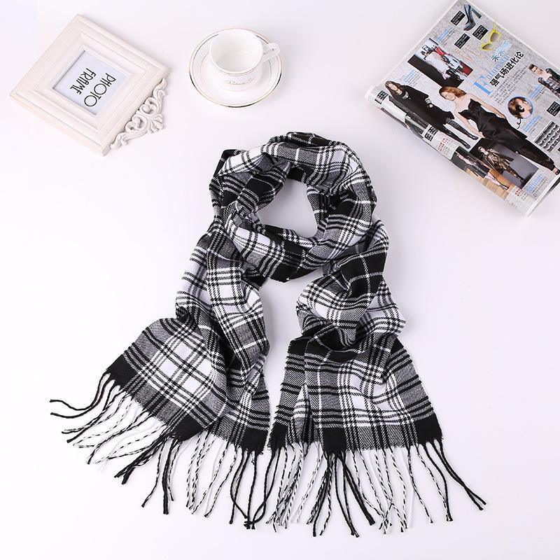 Men's Fashion English Plaid Faux Cashmere Scarf - Nioor