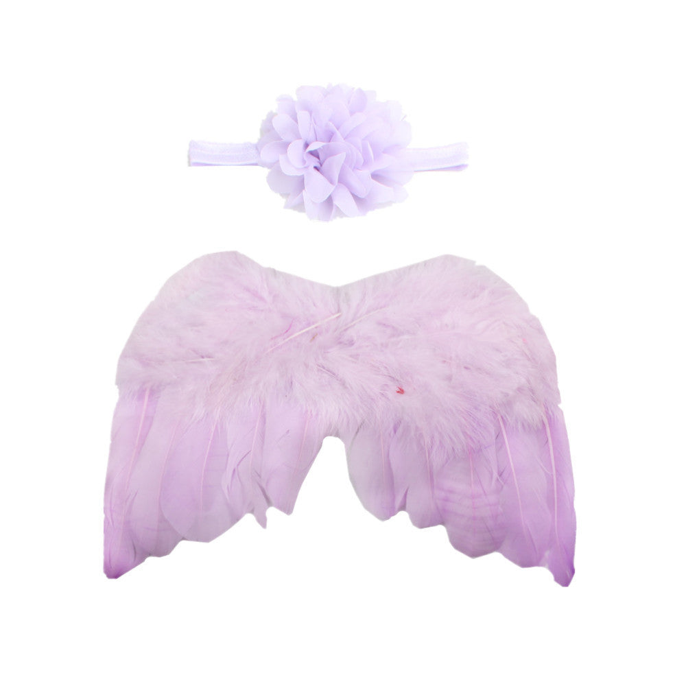 Baby Angel Wings Pointed Flower Hair Tie Set