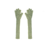 Candy Color Lengthened Mink-like Fingerless Gloves For Women - Nioor