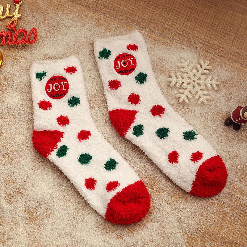 New Coral Velvet Christmas Socks - Nioor