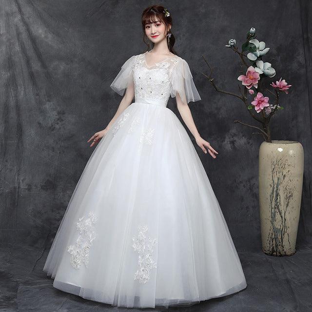 Large Size Wedding Dress Fat Bride Married Master Wedding Dress Was Thin And Simple Studio Covering Arms - Nioor