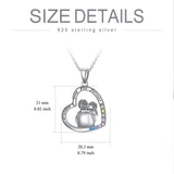 White Gold Plated Cubic Zirconia Granny Necklace In Sterling Silver - Nioor